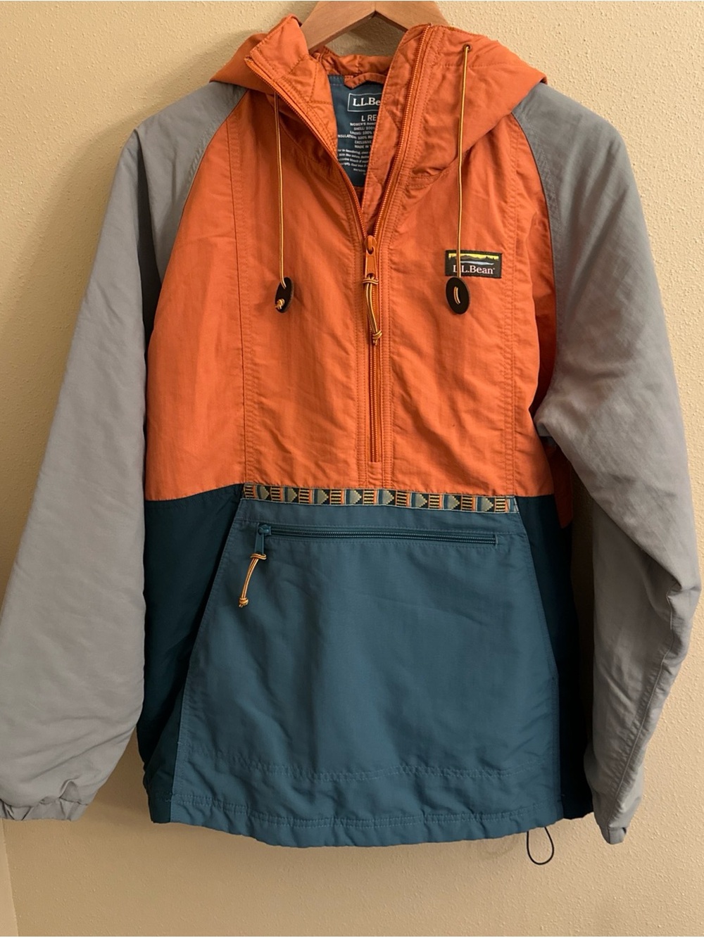L.L.Bean Mountain Classic Anorak Jacket Qtr Zip Womens Large Hiking Outdoor